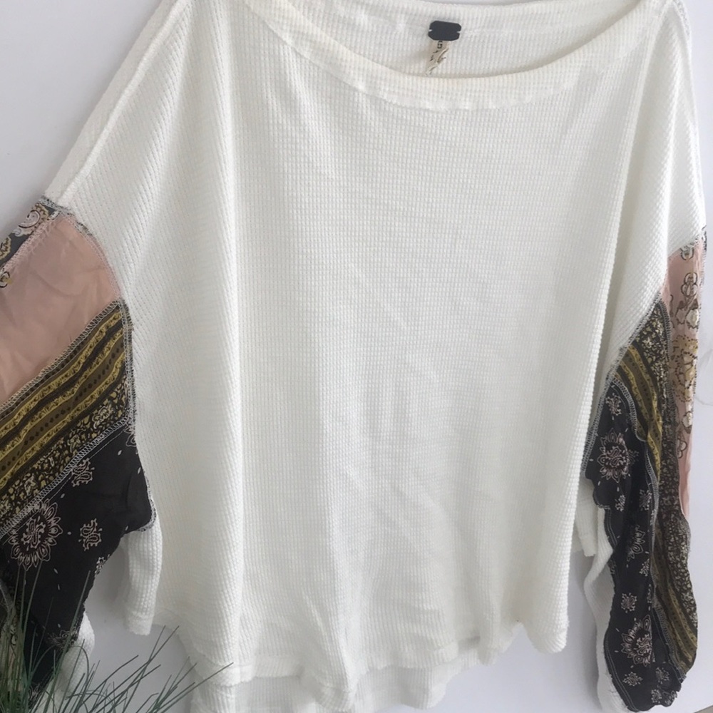 Free people long bell type patterned sleeve